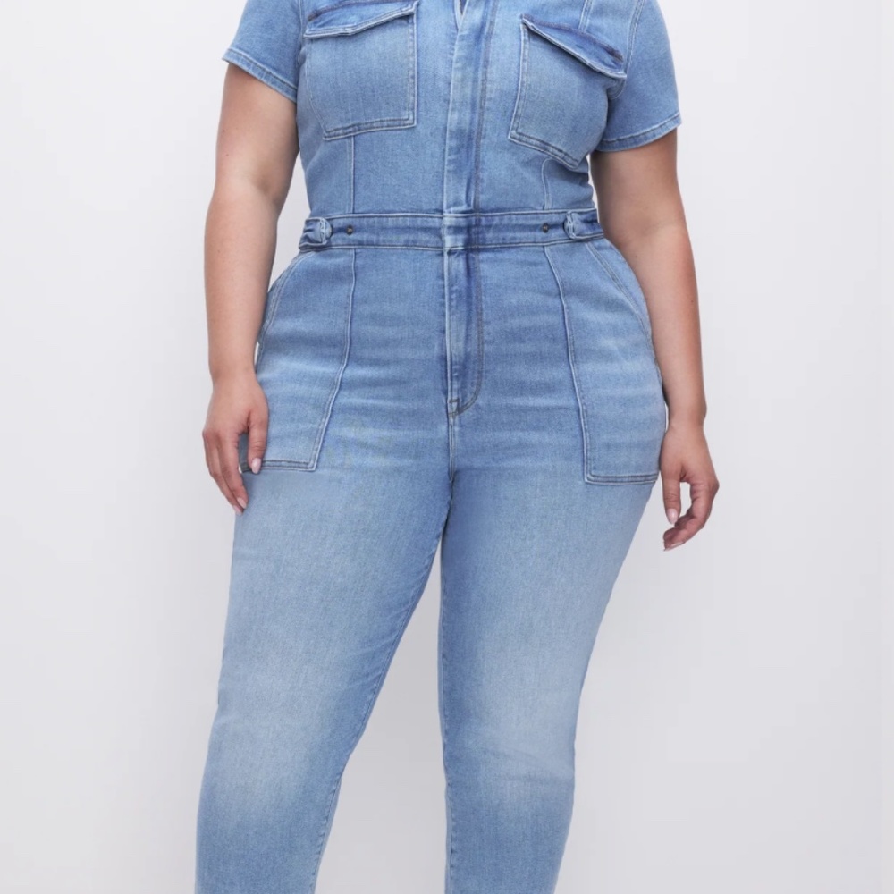 NEVER BEEN WORN GOOD AMERICAN Denim Jumpsuit Size 5, Tags on
